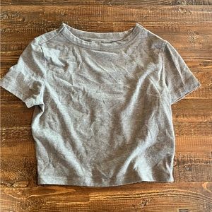 plain grey crop top tee